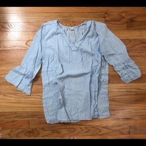 Maternity Blue & White Blouse